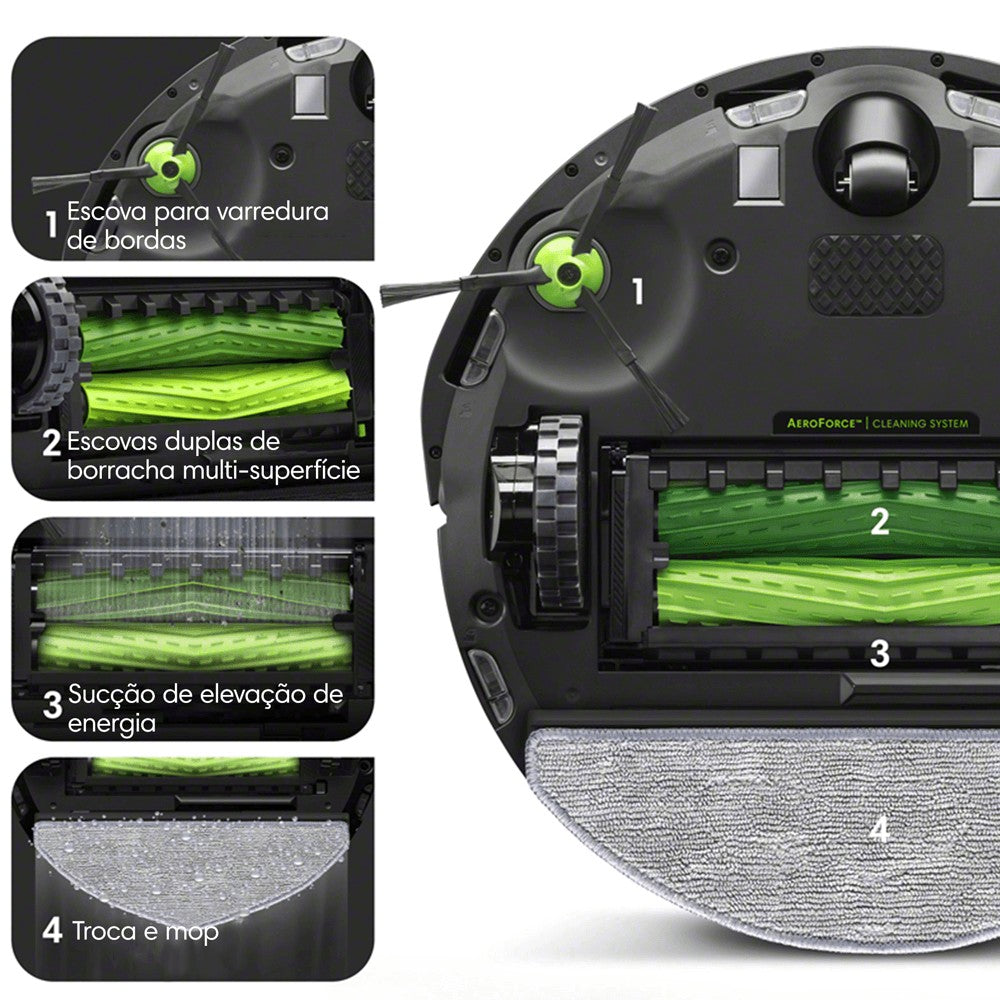 Robô Roomba i5+ Combo Aspirador e Passa Pano com esvaziamento Automático da iRobot - Bivolt
