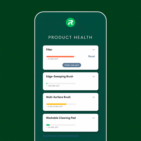 Aplicativo iRobot Home para monitoramento da saúde do robô