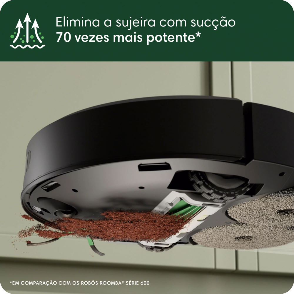 Robô Aspirador Roomba 505+ Combo, com Base AutoWash Dock, Aspira e Pas Robô Aspirador Roomba 505+ Combo, com Base AutoWash Dock, Aspira e Pas