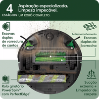 Robô Aspirador Roomba Max 705+ Combo, com Base AutoWash Dock, Aspira e Passa Pano, iRobot
