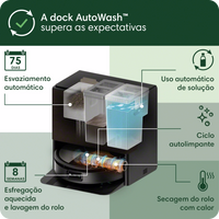 Robô Aspirador Roomba Max 705+ Combo, com Base AutoWash Dock, Aspira e Passa Pano, iRobot